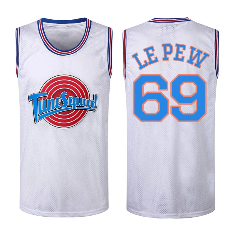 Tune Squad Jersey Pepe Le Pew 69  Space Jam Movie White Basketball Size S-XXL