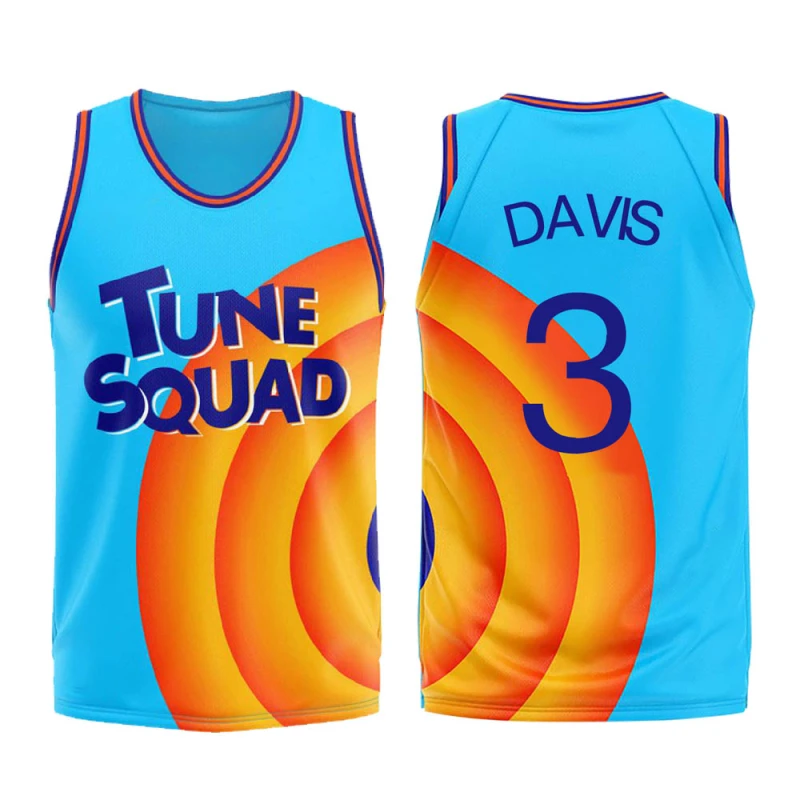Youth Space Jam 2 A New Legacy Tune Squad Anthony Davis Light Blue Basketball Jersey